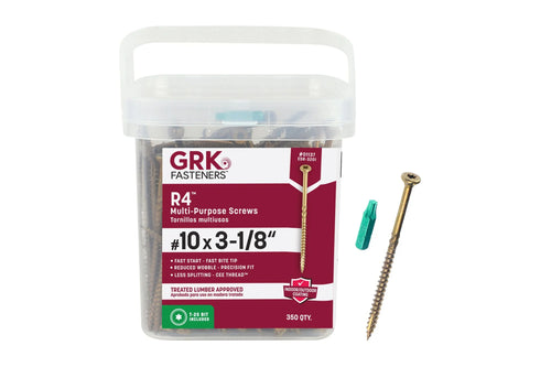 #10 x 3-1/8" R4 Multi Purpose Screw