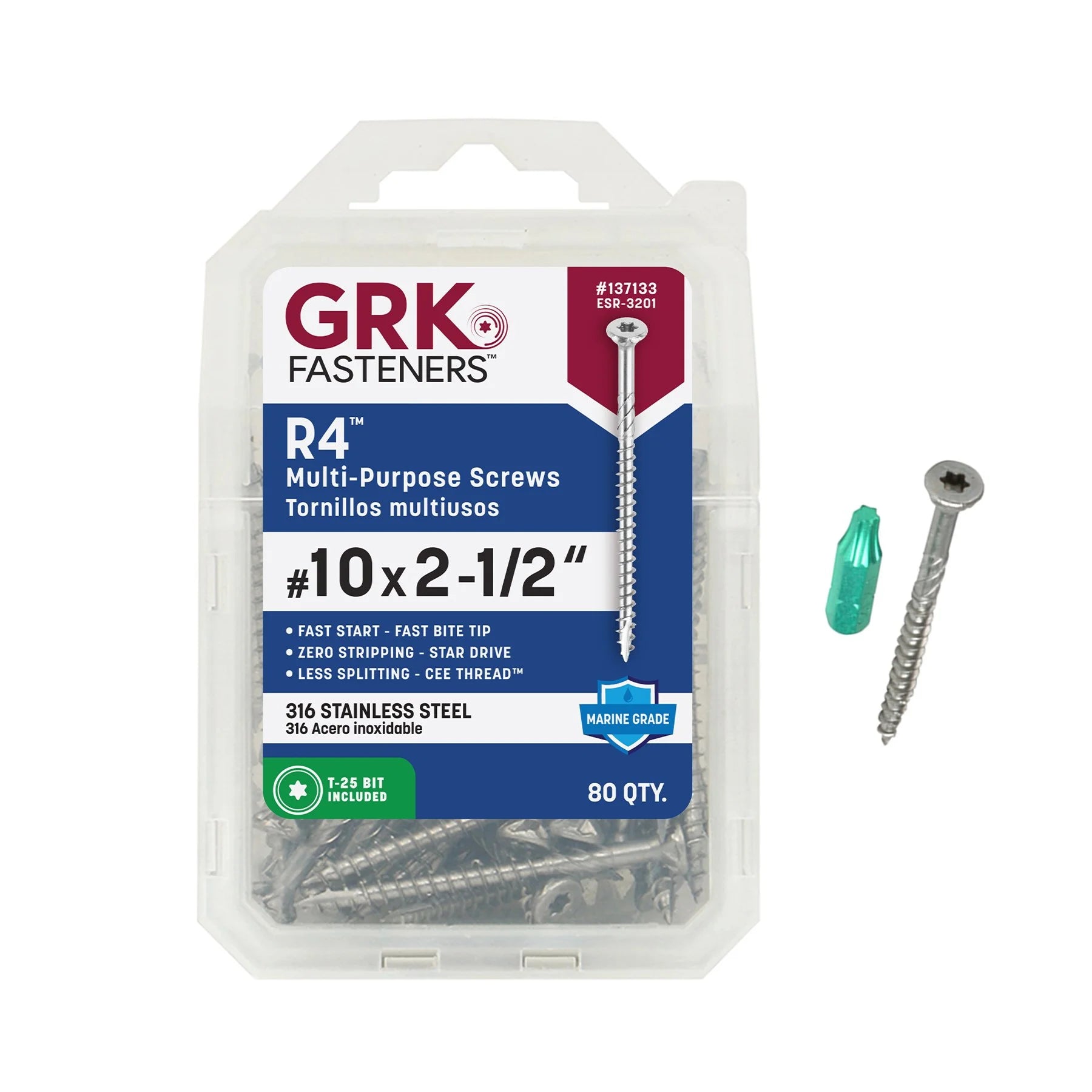 S.S. 316 PHE R4 10 x 2-1/2 (80 pcs) Handy-Pak