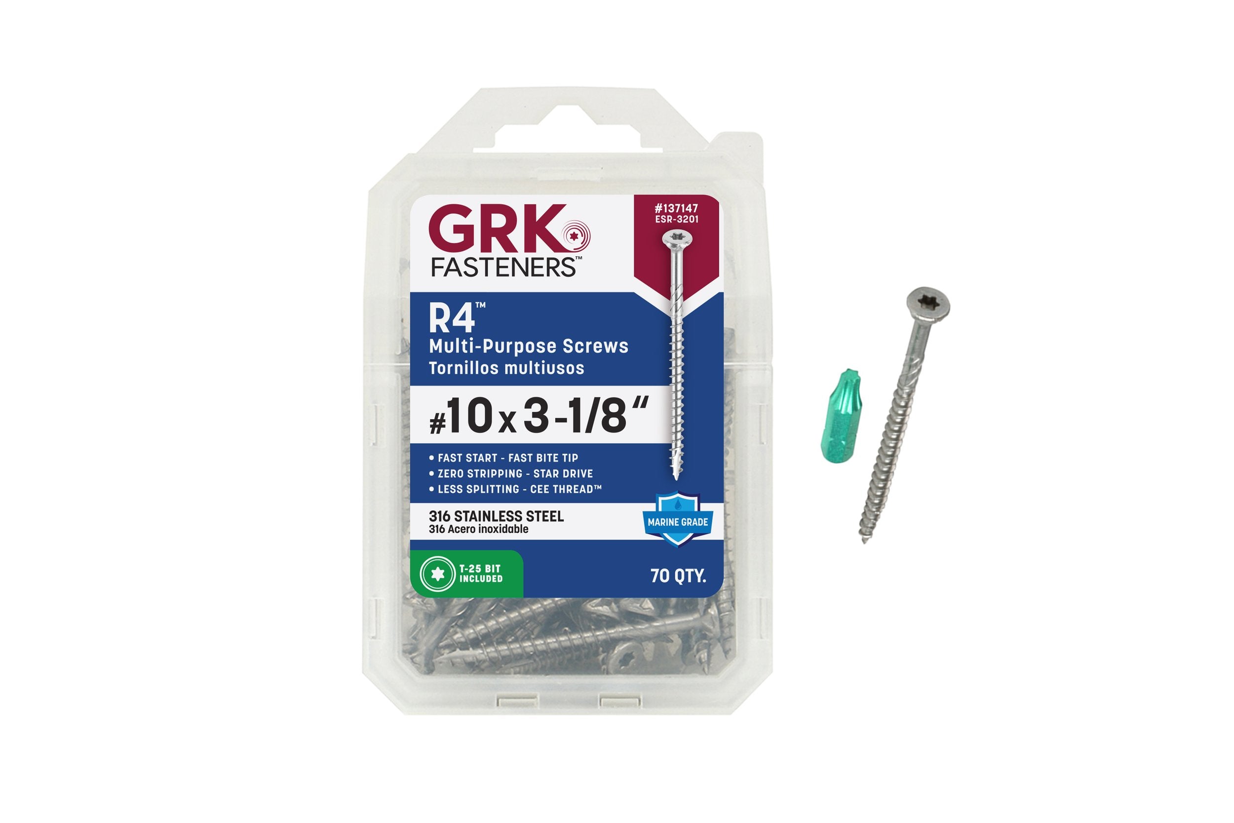 S.S. 316 PHE R4 10 x 3-1/8 (70 pcs) Handy-Pak