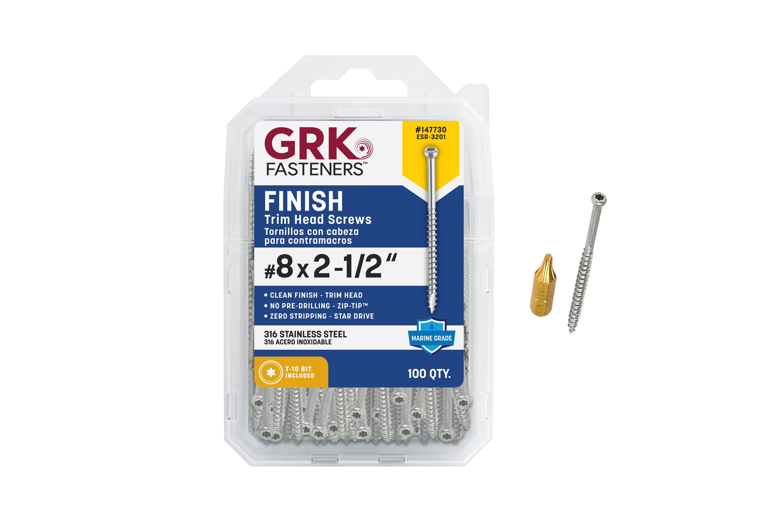 S.S. 316 PHE Fin/Trim 8 x 2-1/2 (100 pcs) Handy-Pak